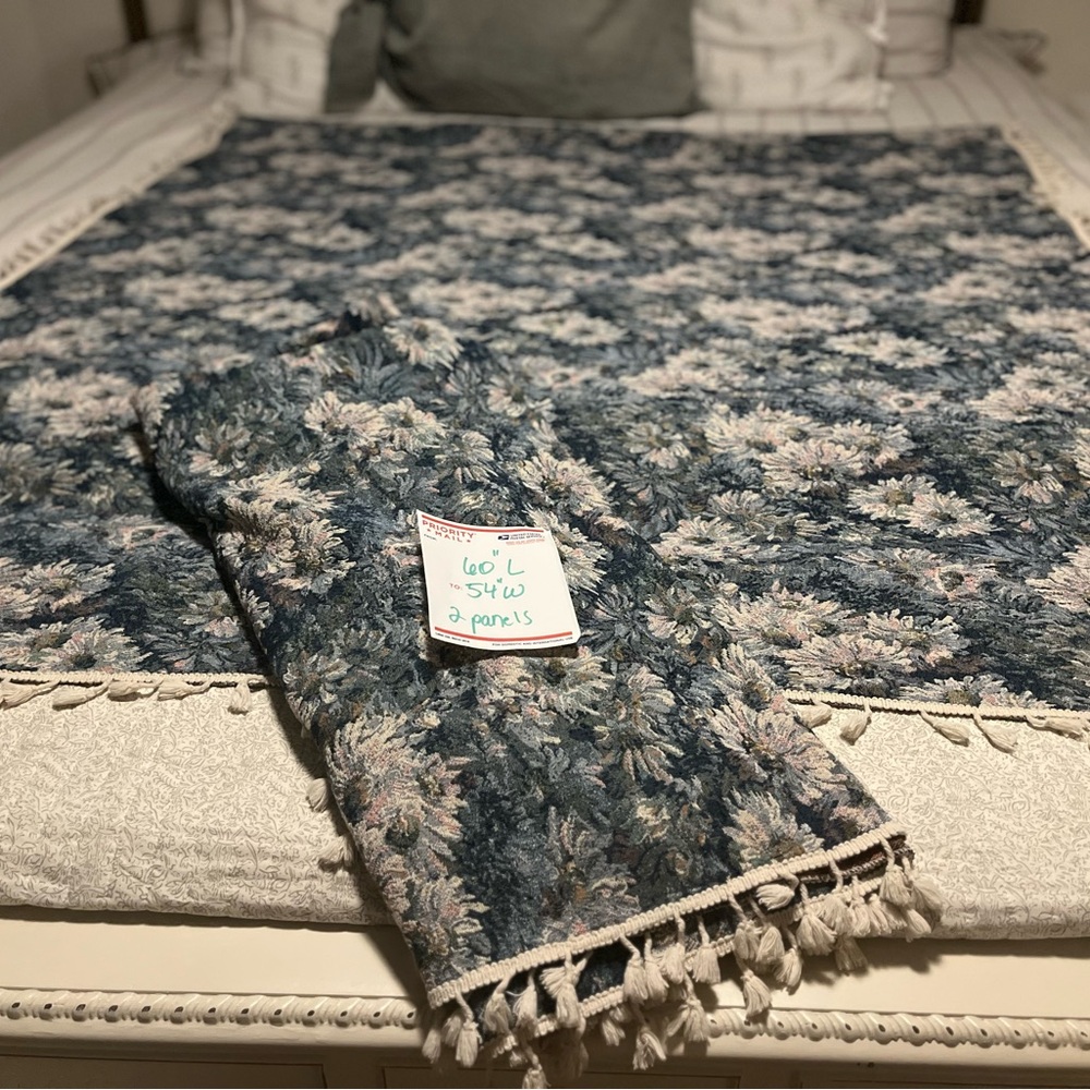 Floral Blue and White Curtains